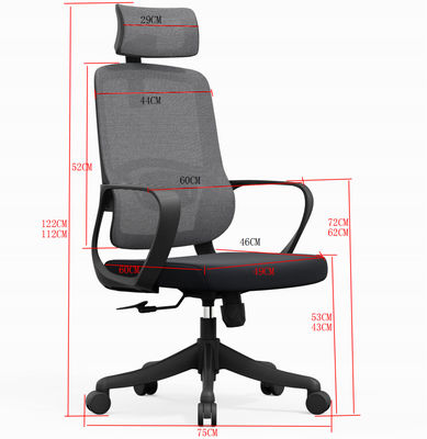 A2302B High Back Executive Black Mesh Swivel Caster Wheels Office Chair