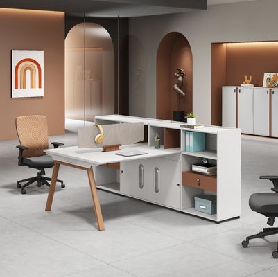 Modern Office Furniture 2 4 6 People Office Partitions Table Cubicle Workstation Desk With Large Storage Cabinet