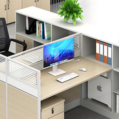 Modern Simple Staff Screen Office Desk And Chair Combination 2 People Wooden Modular Cubicle Office Workstation Desk