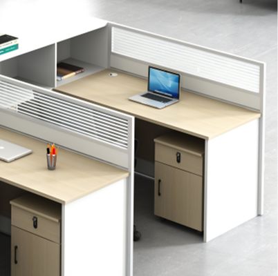 Modern Simple Staff Screen Office Desk And Chair Combination 3 People Wooden Modular Cubicle Office Workstation Desk