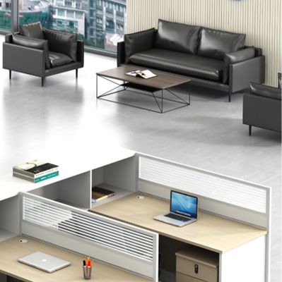 Modern Simple Staff Screen Office Desk And Chair Combination 3 People Wooden Modular Cubicle Office Workstation Desk
