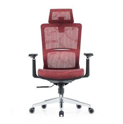 Red Full Mesh Furniture Lumbar Support Massage Modern Wholesale Armrest Comfort Fabric Ergonomic Office Chair