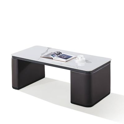 Modern Rectangular Coffee Table Living Room White Rock Plate Tea Table Simple Office Tea Table