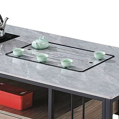 Modern Rectangular Stone  With Metal Frame Heat Resisting Kettle Office Furniture