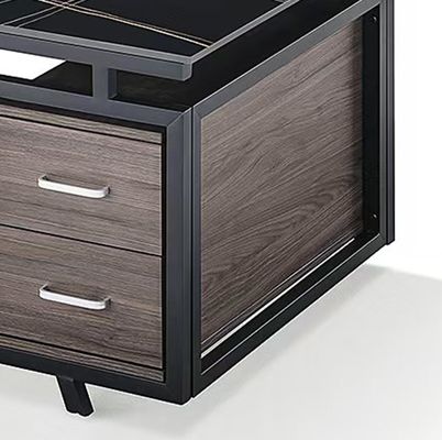 Modern Office Tea Table Kettle Stone Metal Frame Rectangular Heat-Resisting Coffee Table