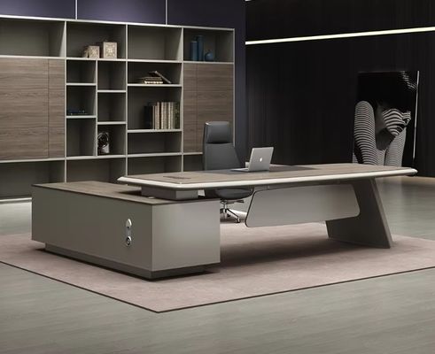 Modern L Shape Ergonomic Office Desk Luxury High End Executive Office Desk And Chair Ceo Boss Wooden Office Desk