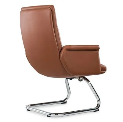 Ergonomic Office Chair Flexible Chrome Wheel Convenient Pu Leather Swivel Boss Manager Staff Modern Revolving Chair ﻿
