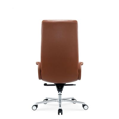 Factory supply office furniture leather office chair with aluminum alloy flat feet ergonomic office chair for workplace