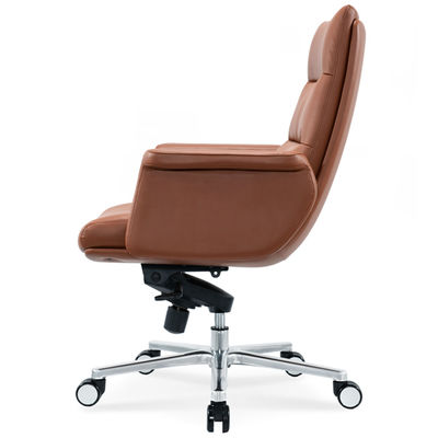 Ergonomic Office Chair Flexible Chrome Wheel Convenient Swivel Leather PU Boss Manager Staff Chair Modern Revolving Massage