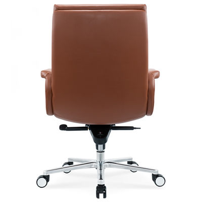 Ergonomic Office Chair Flexible Chrome Wheel Convenient Swivel Leather PU Boss Manager Staff Chair Modern Revolving Massage