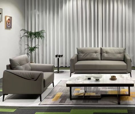 Modern Office Double Reception Leather Sofa Set High Resilience Sponge Top-quality Leather Ideal for Business Meetings