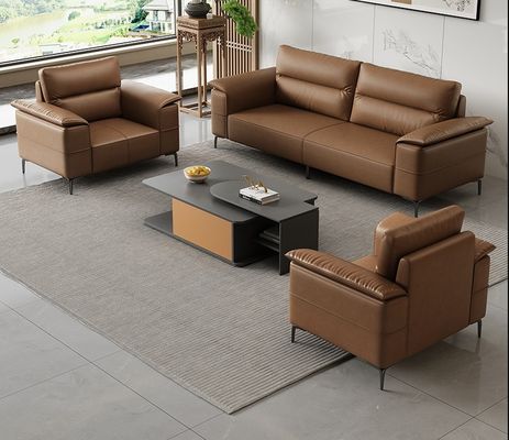 Luxury Leather Sofa Italian Sectional Sofa Office Room Hall Waiting Couch Office Furniture Commercial Office Reception Sofa Set