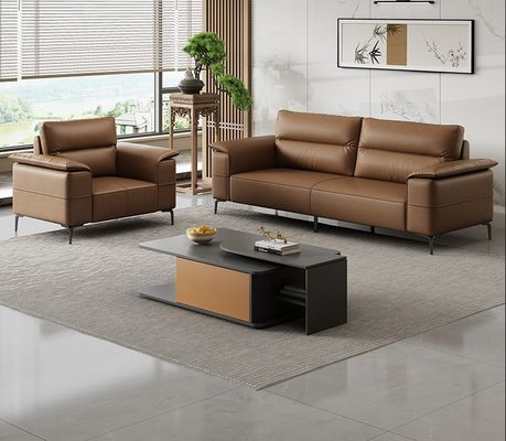Luxury Leather Sofa Italian Sectional Sofa Office Room Hall Waiting Couch Office Furniture Commercial Office Reception Sofa Set