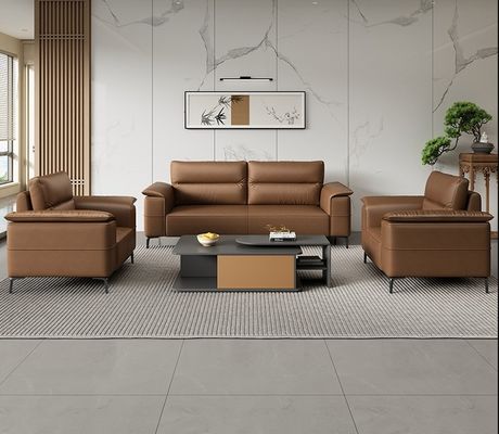 Luxury Leather Sofa Italian Sectional Sofa Office Room Hall Waiting Couch Office Furniture Commercial Office Reception Sofa Set