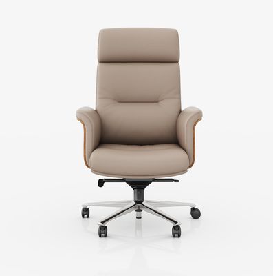 High Back Executive Office Chair Genuine Leather Adjustable Headrest Hot Sale Market Metal Swivel Chair