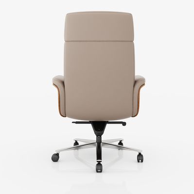 High Back Executive Office Chair Genuine Leather Adjustable Headrest Hot Sale Market Metal Swivel Chair