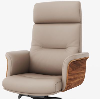 High Back Executive Office Chair Genuine Leather Adjustable Headrest Hot Sale Market Metal Swivel Chair