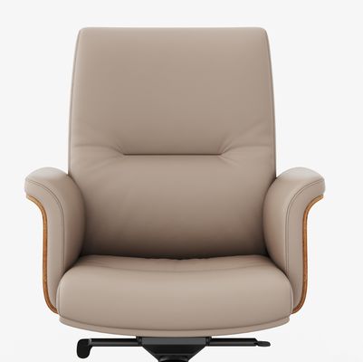 Mid Back Executive Office Chair Genuine Leather Adjustable Headrest Hot Sale Market Metal Swivel Chair
