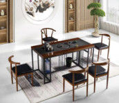 Modern Light Luxury Marble Tea Table Minimalist Solid Wood Marble Stone Office Furniture Tea Table