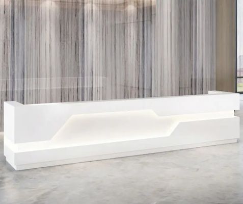 Modern Custom office furniture new design standing desk led front desk white reception counter