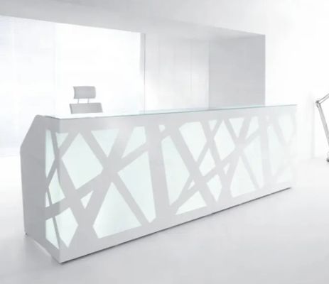 Modern Luxury Style Reception Desk Customized Office Reception Furniture Multi Person Reception Desk Wtih Led Light