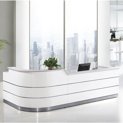 Luxury White Front Desk Counter Reception Desk Modern Solid Surface Office Furniture Reception Desks