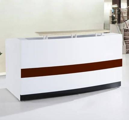 Hot Sale Custom Size Simple Large Design Hotel Front Desk White Reception Table Counter Desk Beauty Salon Modern