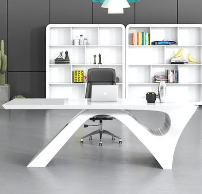 Simple modern white paint executive desk boss desk office furniture light luxury president manager boss table