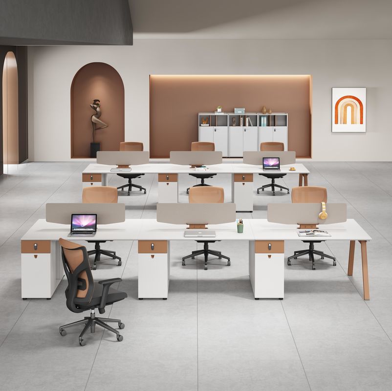 Wooden 2 4 6 Seat Cubicles Desk Workstation Office Furniture Modular Office Desk Work Station