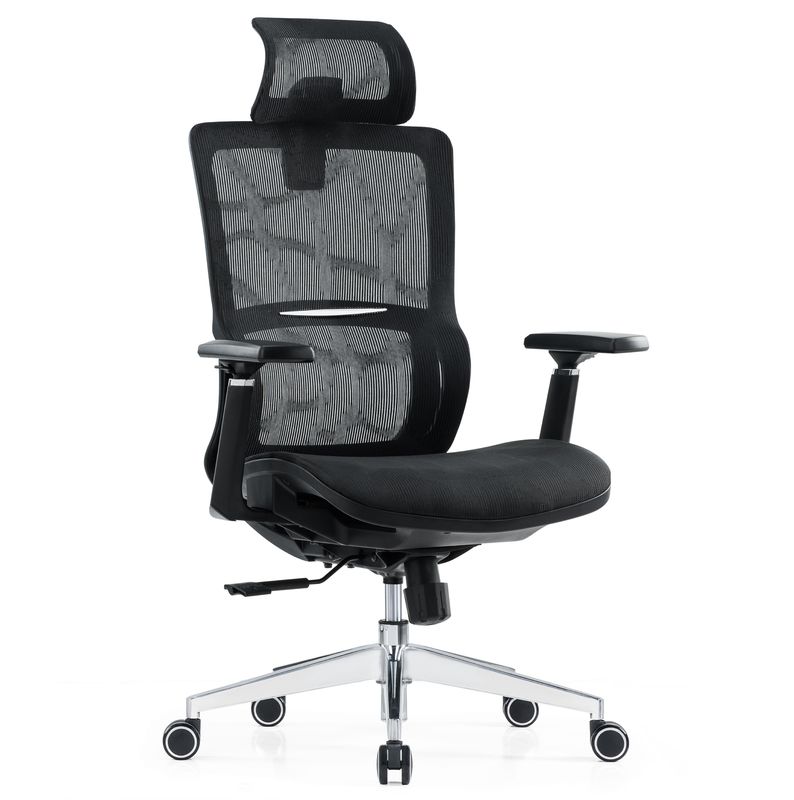 Black Full Mesh Furniture Lumbar Support Massage Modern Wholesale Armrest Comfort Fabric Ergonomic Office Chair