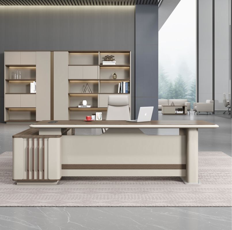 Modern L Shape Director Manger Office Furniture Solutions Table And Chair Set Executive