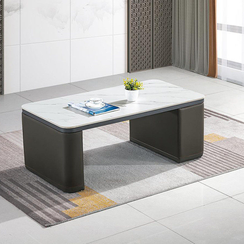 Modern Rectangular Coffee Table Living Room White Rock Plate Tea Table Simple Office Tea Table