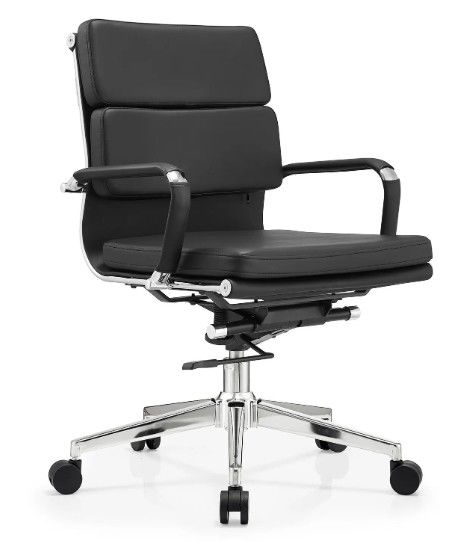 Pu Leather Boss Mid-back Metal Frame Ergonomic Office Furniture Adjustable Swivel Executive Office Chair