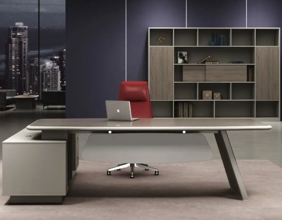 Modern L Shape Ergonomic Office Desk Luxury High End Executive Office Desk And Chair Ceo Boss Wooden Office Desk