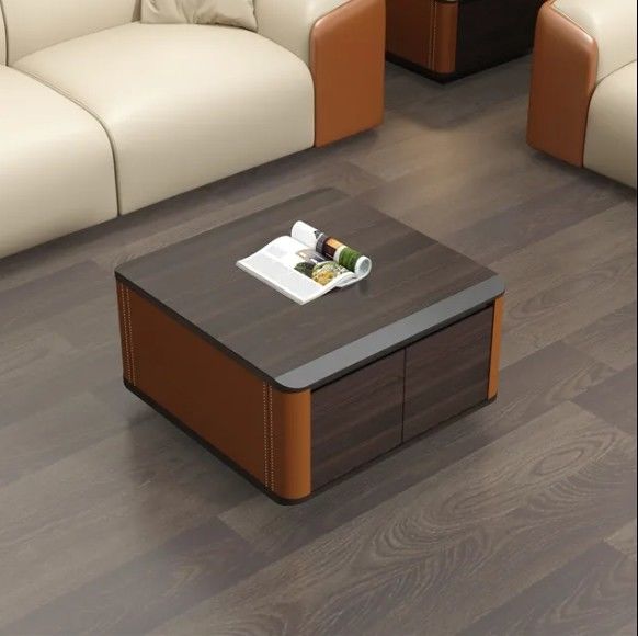 Minimalist Custom Made Wooden Square Shape Storage Living Room Luxury Modern Coffee Table