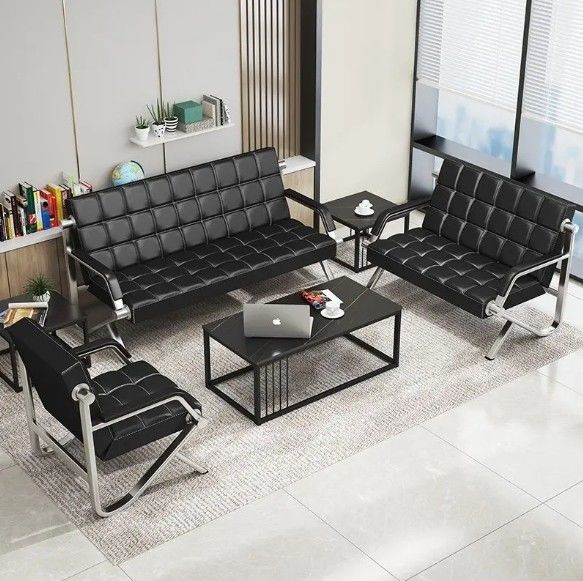 Modern Beauty Spa Salon Waiting Room Sofa Comfort 3 Seater Office Sofa Leather Reception Sofa Couch