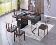 Modern Light Luxury Marble Tea Table Minimalist Solid Wood Marble Stone Office Furniture Tea Table